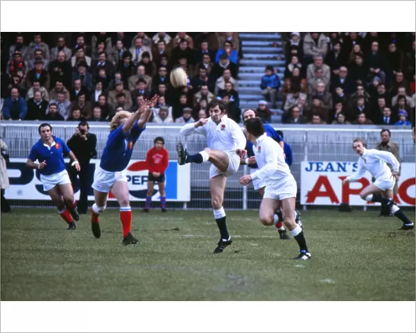 Alan Old kicks ahead for England in the 1978 Five Nations
