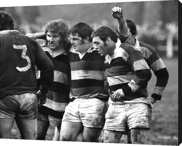 The famous Pontypool front row prepare to scrum down in 1975