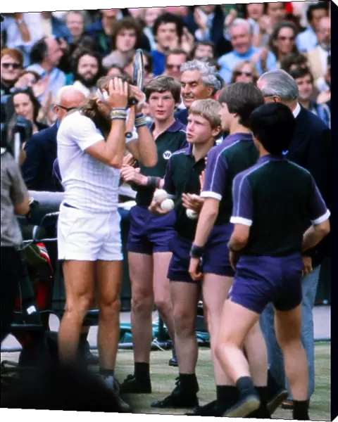 Bjorn Borg is overcome after defeating John McEnroe to win the 1980 Wimbledon Championship