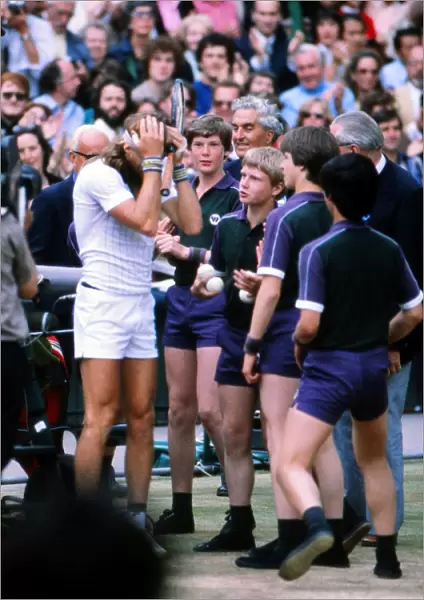 Bjorn Borg is overcome after defeating John McEnroe to win the 1980 Wimbledon Championship