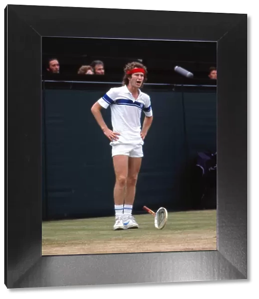 John McEnroe has a tantrum during the 1981 Wimbledon Mens Singles Final