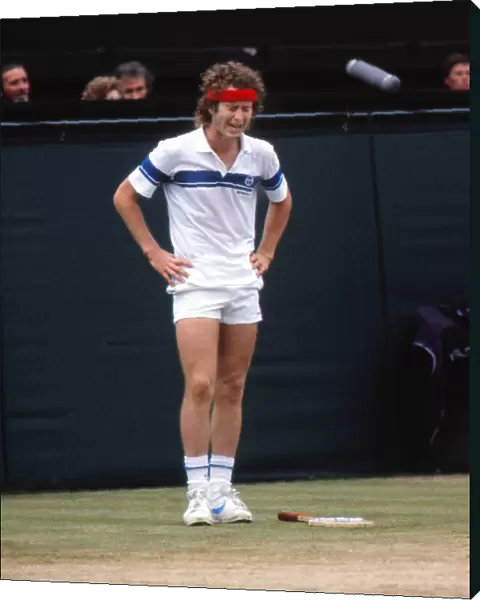 John McEnroe has a tantrum during the 1981 Wimbledon Mens Singles Final
