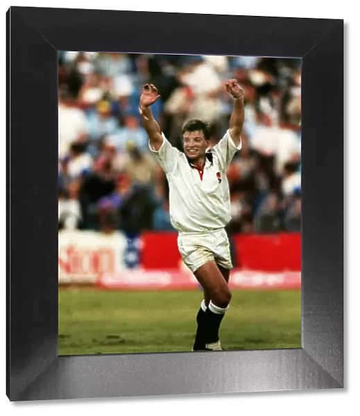 Rob Andrew celebrates Englands victory over South Africa in 1994