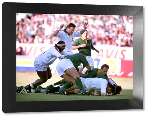 Ben Clarke scores for England against South Africa in 1994