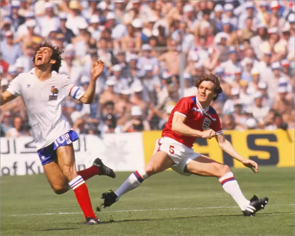 Frances Michel Platini and Englands Steve Coppell - 1982 World Cup