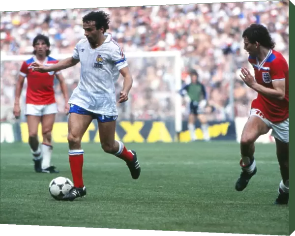 Frances Michel Platini and Englands Bryan Robson - 1982 World Cup