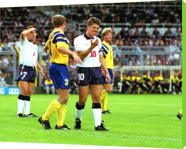 Englands Gary Lineker and David Platt - Euro 92