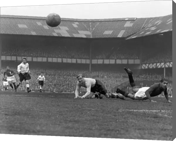 England goakeeper Bert Williams saves against Portugal in 1951