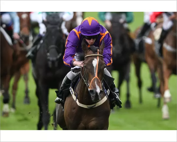 Simenon ridden by Ryan Moore, leads the Ascot Stakes - Royal Ascot 2012