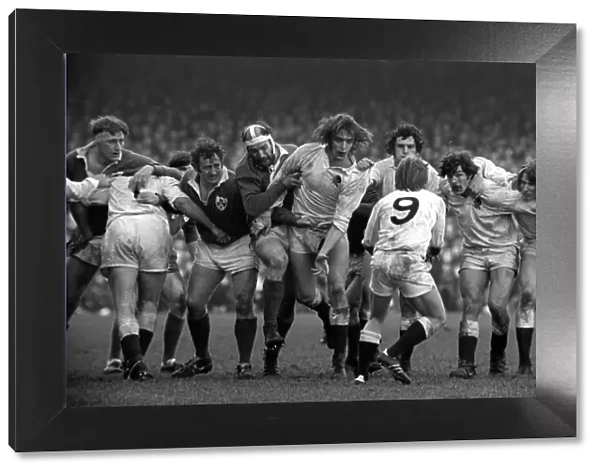 England forwards shield scrum-half Jan Webster - 1972 Five Nations