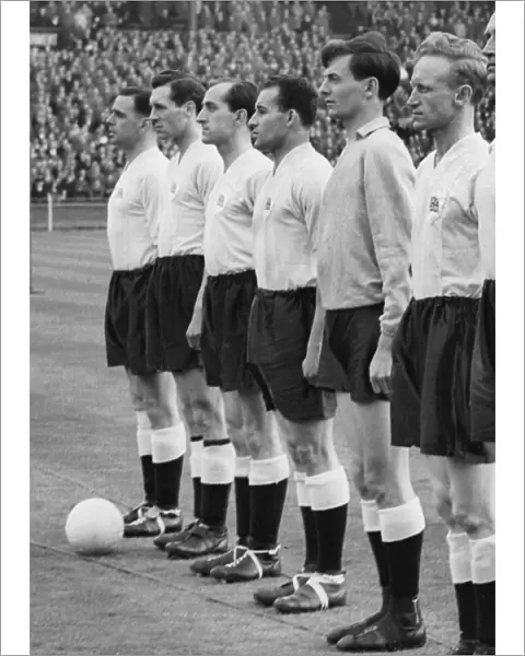 Great Britain line-up to face Bulgaria in an Olympic qualifier at Wembley in 1956