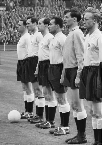 Great Britain line-up to face Bulgaria in an Olympic qualifier at Wembley in 1956