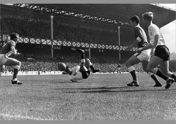 Jimmy Greaves attempts an overhead kick for Spurs in 1964