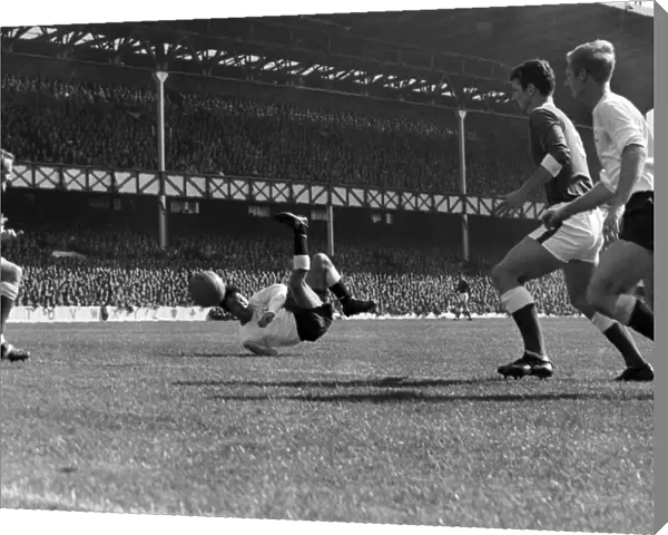 Jimmy Greaves attempts an overhead kick for Spurs in 1964
