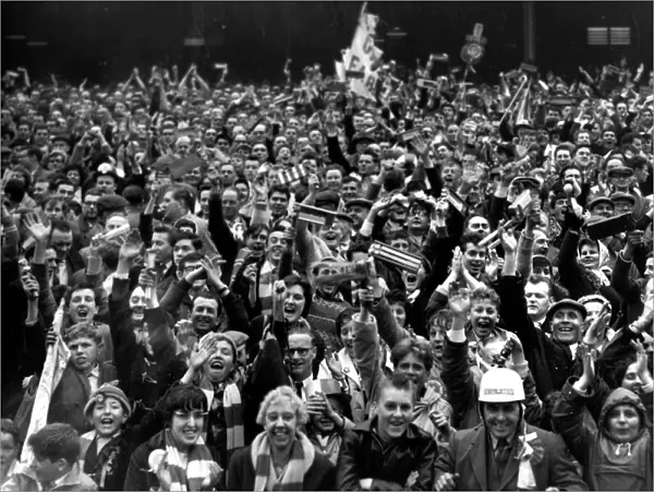 Leicester City fans celebrate their teams victory against Liverpool in the 1963 FA Cup semi-final