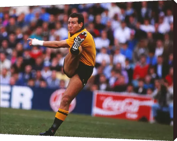 Australias David Campese kicks against the Lions in 1989