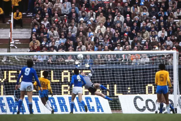 Brazils Nelinho scores a magnificent goal past Italys Dino Zoff at the 1978 World Cup