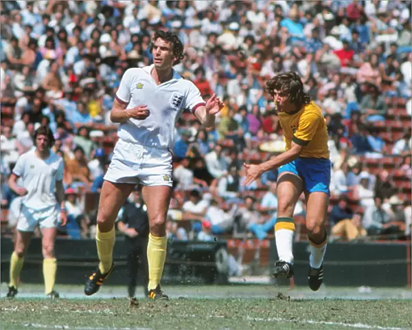 Brazils Zico and Englands Trevor Brooking - 1976 U. S. A. Bicentennial Cup Tournament