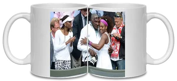 Serena Williams with father Richard and sister Venus after winning the 2012 Wimbledon title