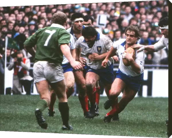 France captain Philippe Dintrans runs at Ireland - 1985 Five Nations