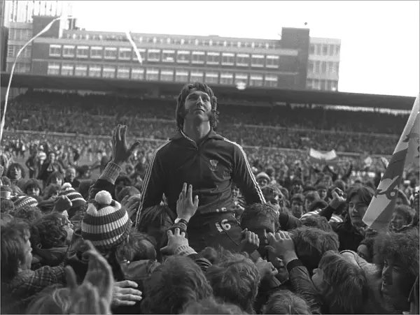 JPR Williams is carried off the Cardiff Arms Park pitch after his final game for Wales
