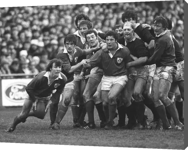 Irelands John Moloney gets the ball away against Scotland - 1978 Five Nations