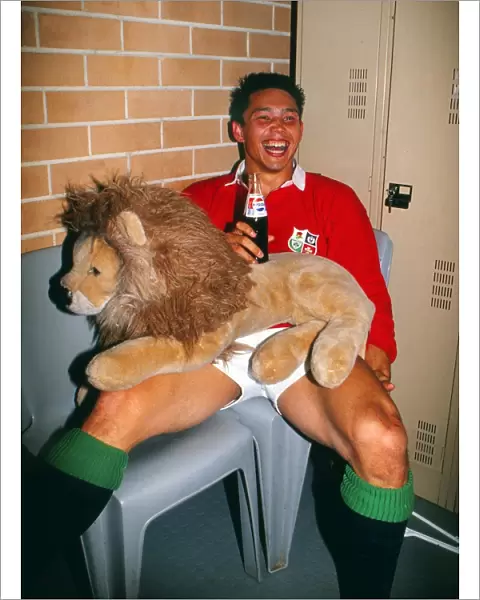 Rory Underwood celebrates the British Lions series victory against Australia in 1989