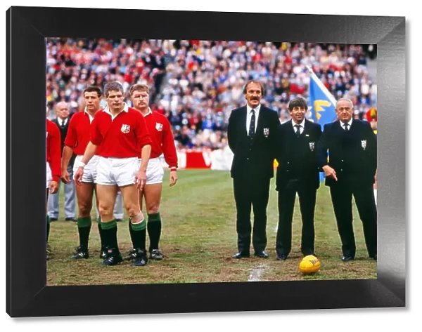 British Lions coach and players line-up before the Third Test of the 1989 tour of Australia
