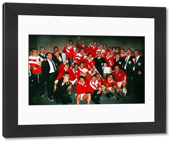 The British Lions celebrate their Test series victory against Australia in 1989