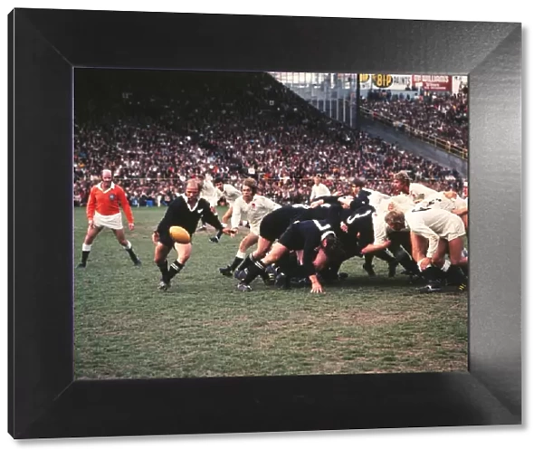 Sid Going kicks for the All Blacks against England in 1973