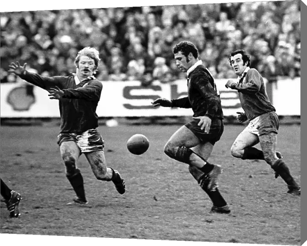 Bill Osborne kicks for the All Blacks during the 3rd Test against the British Lions in 1977