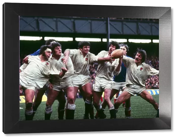 Englands Bill Beaumont, Fran Cotton, Nigel Horton, Peter Dixon and Roger Uttley - 1977 Five Nations