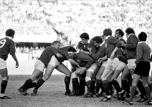 The Lions forwards protect the ball in the 4th Test - 1980 British Lions Tour of South Africa