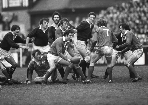 Irelands Stewart McKinney on the ball against Scotland - 1978 Five Nations