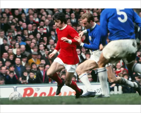 Willie Morgan on the ball for Manchester United in 1969