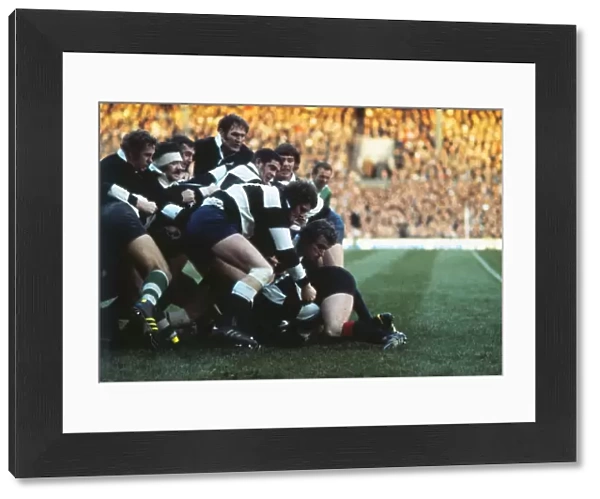 The Barbarians forwards take on the All Blacks in 1974