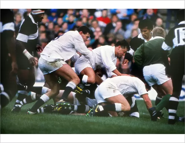 Englands David Egerton and Rob Andrew take on Fiji in 1989