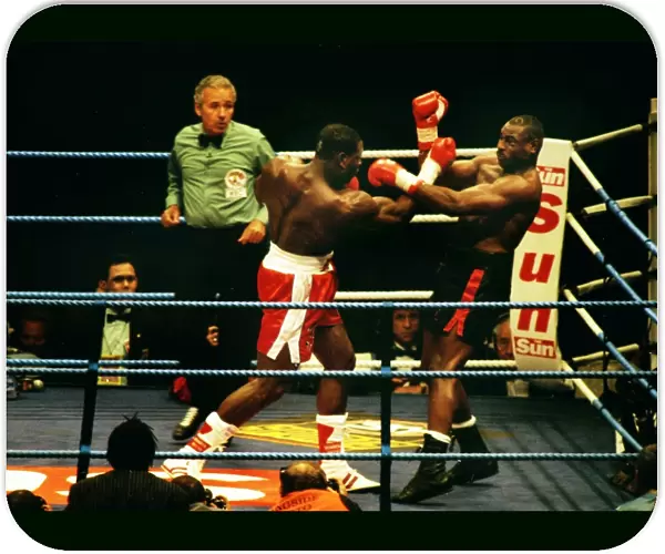 Frank Bruno on the way to victory and the WBC title against Oliver McCall