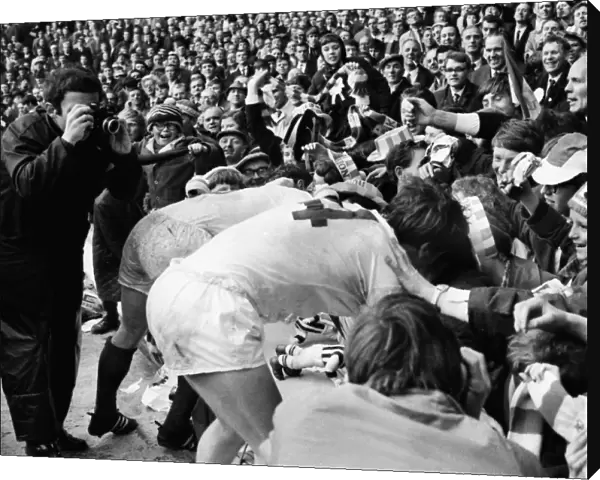 West Broms Tony Brown celebrates with the fans - 1968 FA Cup Final