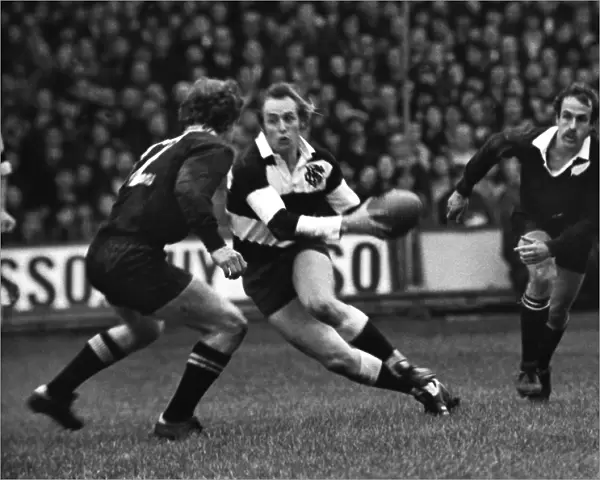 David Duckham dummies for the Barbarians in the famous game against the All Blacks in 1973