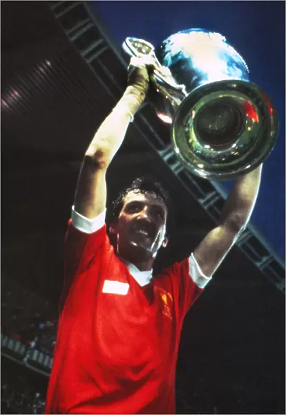 Liverpool goalscorer Alan Kennedy celebrates with the trophy - 1981 European Cup Final