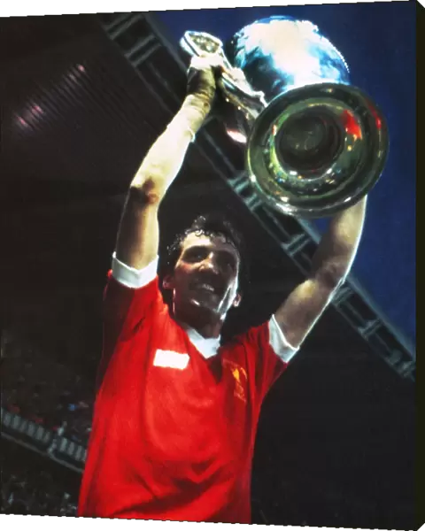Liverpool goalscorer Alan Kennedy celebrates with the trophy - 1981 European Cup Final