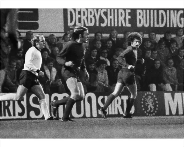 Derby Countys Francis Lee and Real Madrids Gunter Netzer and Paul Breitner