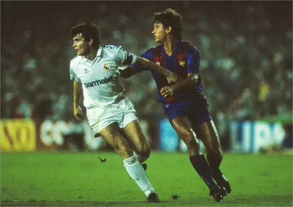Real Madrids Jose Antonio Camacho and Barcelonas Gary Lineker