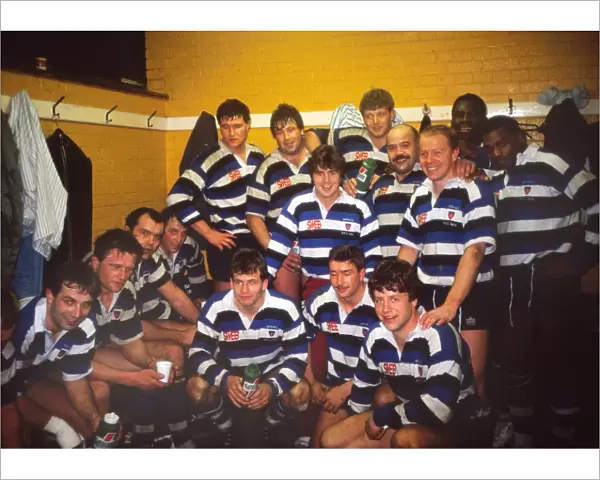 Bath celebrate a victory over Wasps - 1989  /  90 season