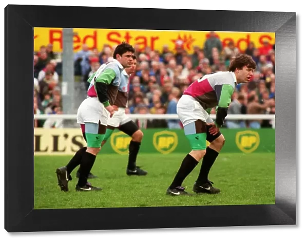 Simon Halliday and Will Carling of Harlequins - 1992 Pilkington Cup semi-final
