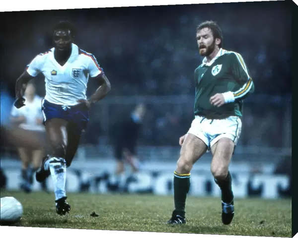 Irelands Tony Grealish and Englands Laurie Cunningham