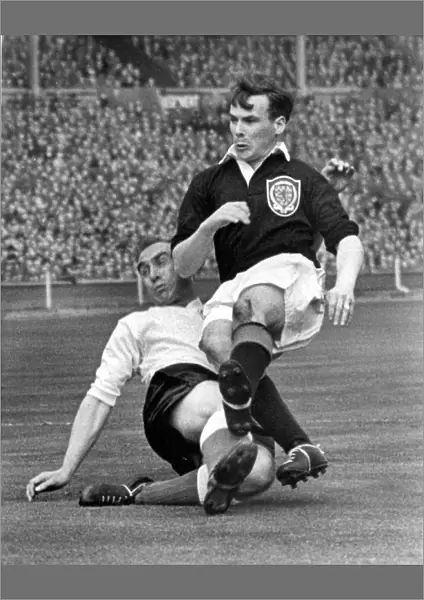 Scotlands Lawrie Reilly and Englands Billy Wright - 1954  /  5 Home Championship