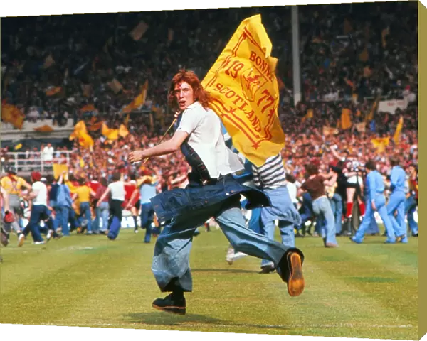 A Scotland fan invades the Wembley pitch - 1977 British Home Championship