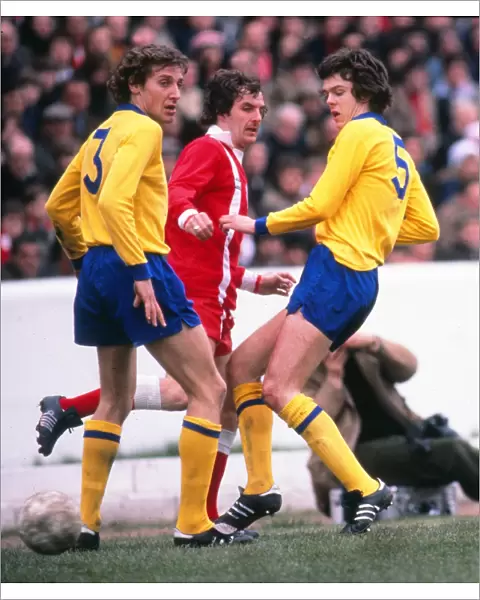Arsenals David O Leary and Sammy Nelson, and Orients Nigel Gray